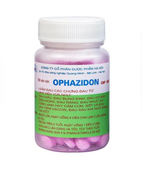 Thuốc Ophazidon 250mg Hanoi Pharma giúp giảm đau, hạ sốt