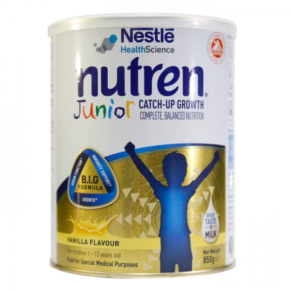 Sữa bột Nestlé Nutren Junior hỗ trợ hệ tiêu hóa giúp trẻ hấp thu dinh dưỡng (850g)